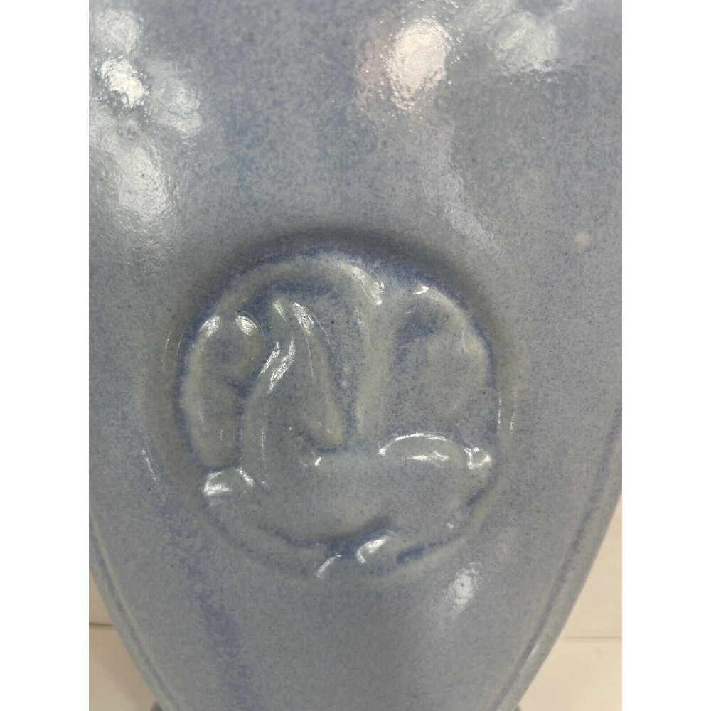 Robinson Ransbottom Vase Art Pottery Gazelle Deer Blue Ceramic 230 MCM VTG Retro - Picture 3 of 16
